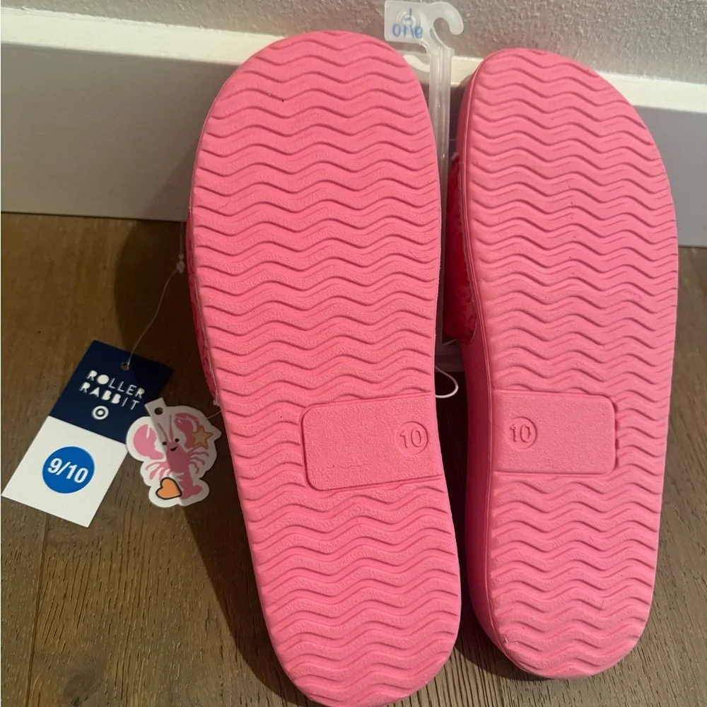 NWT Roller Rabbit Target Adult Seahorse Multi Stripe Pink Slide Sandals- 9/10 - Picture 2 of 3